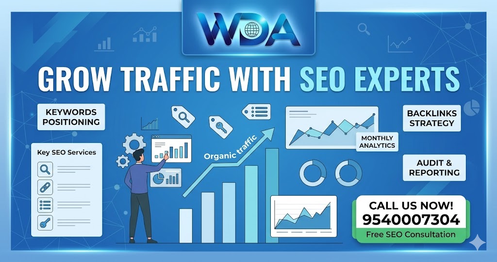 SEO services banner for traffic growth