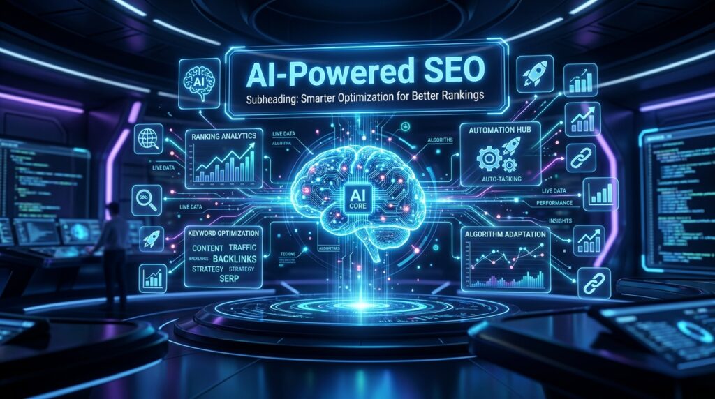 AI-based SEO dashboard with analytics and automation
