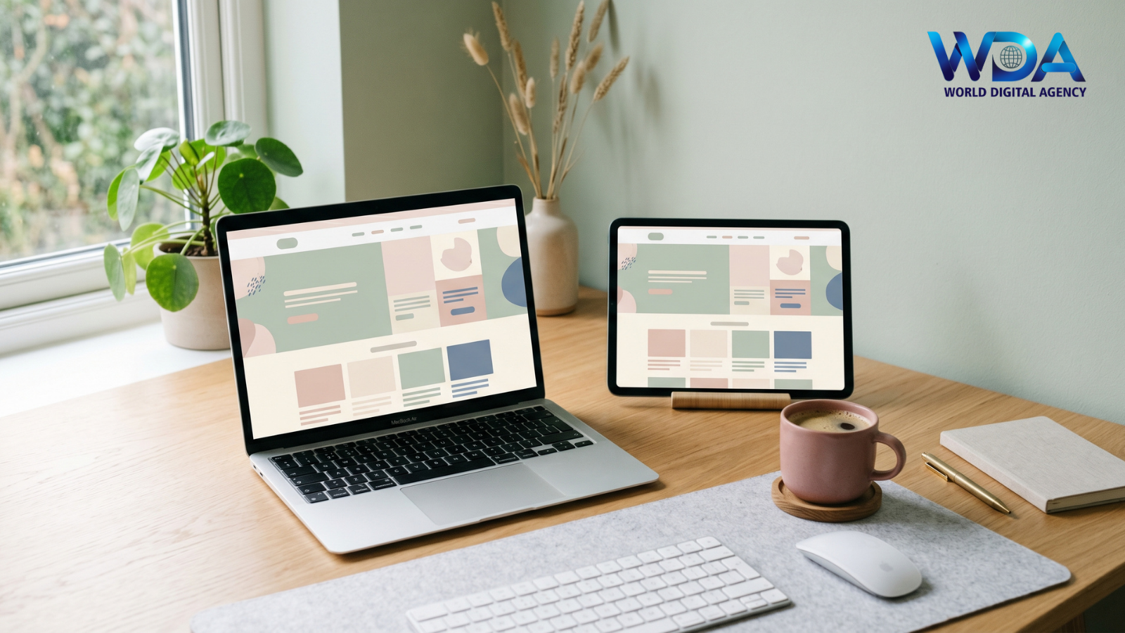 Laptop and tablet showing responsive website design.