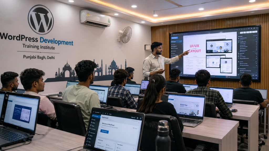 Website design training using WordPress CMS in digital lab