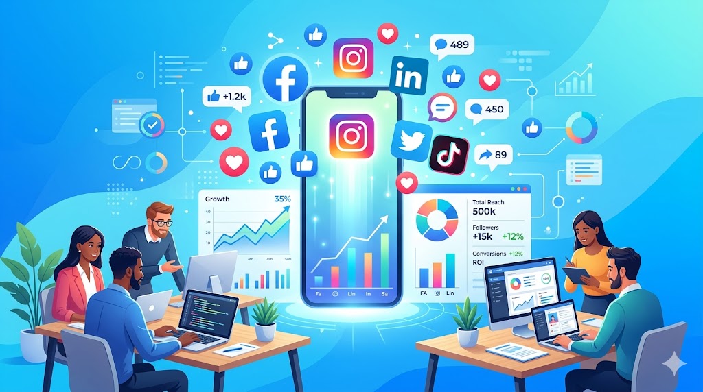 Social Media Optimization Company managing Facebook Instagram marketing strategy