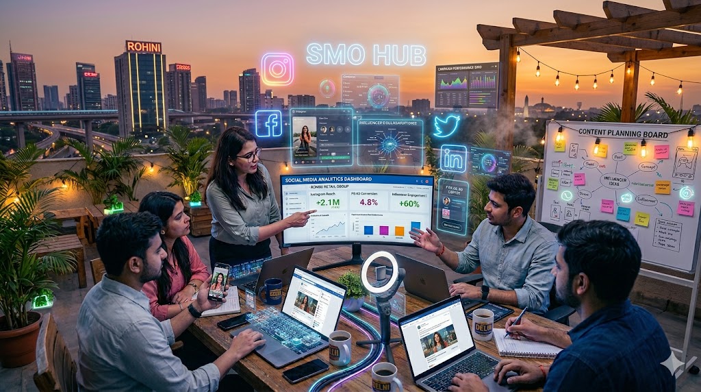 Professional Social Media Optimization in Rohini with social media marketing experts managing online branding campaigns